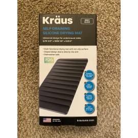 Kraus Self Draining Drying Mat 8 1/8” x 14 ¾” Black Silicone Sink Mat, Free Ship