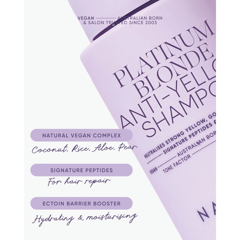 NAK Hair Platinum Blonde Anti-Yellow Shampoo 350ml