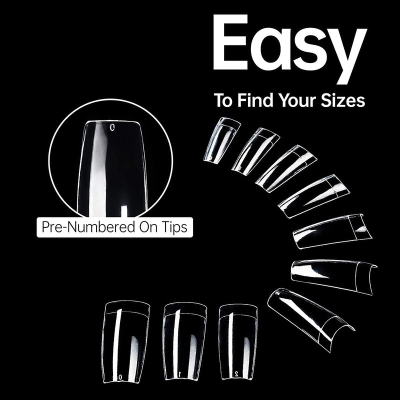 ANCLLO 100PCS Clear Gel Nail Mold Full Cover Dual Nail