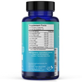 Calm & Connected -Stress Support & Ayurvedic Nootropic for Natural Calm, Focus, Clarity and Energy, Cortisol Manager with Ginkgo Biloba, Ashwagandha, Rhodiola, Lemon Balm -60 Capsules (1)