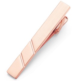HONEY BEAR 1.97/2.12inch Mens Tie Clip Bar for Normal Size Business Wedding Gift,5/5.4cm (Brushed Rose Gold 5.4cm)