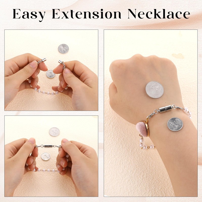 Magnetic Necklace Extender, Magnetic Necklace Clasps and Closures with Extender