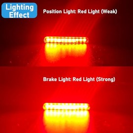 E57 E-Approved Motorcycle E-Bike LED Rear Light Mini Universal Brake Light DRL Position Light DC12V IP67 Waterproof (Black)
