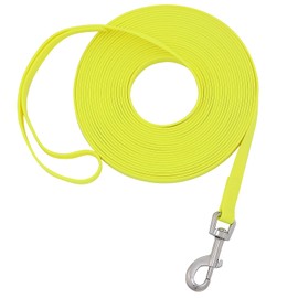 Waterproof Long Leash Durable Dog Recall Training Lead Great for Outdoor Hiking, Training, Yard, Beach and Swimming (Yellow, 15ft)