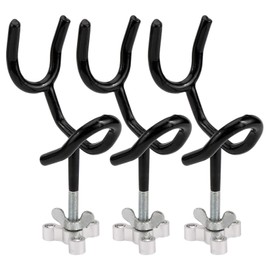 RealPlus Fishing Rod Holders for Boat Sure Grip Steel Angle Pole Holder with PVC Dipped and Mounting Base, Pack of 3