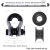 AMBULL Upgraded Snatch Block, 3/4" D Ring Shackle (2 Pack)