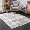 HomeRoots 2' X 3' Gray Distressed Trellis Pattern Scatter Rug