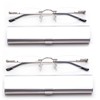 2 Pack Compact Reading Glasses in Tube Slim Rimless Reader