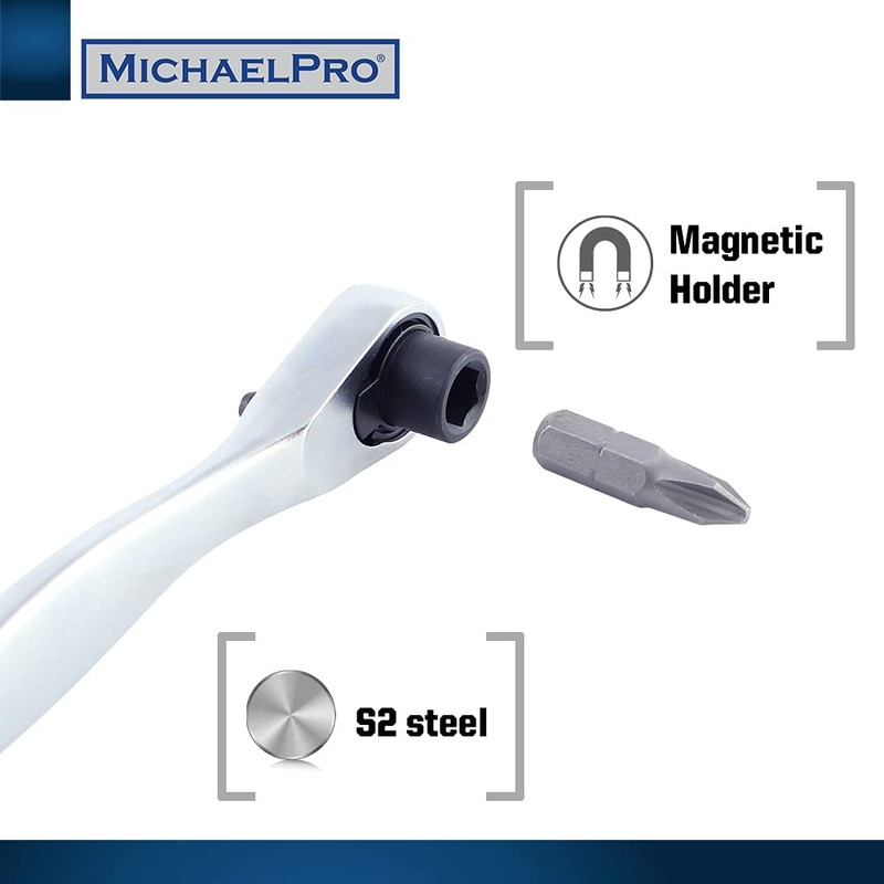 MichaelPro MP012006 1/4 Inch Mini High Torque Mini Ratchet Screwdriver