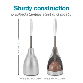 Polder BTH-6318-47T Stainless Steel Toilet Plunger Caddy, Includes Plunger, 5.6" x 19.2", 2 Pack