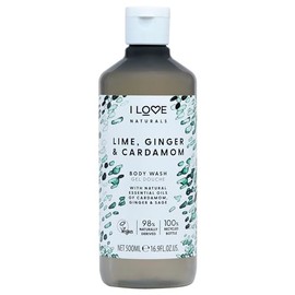 I LOVE Naturals Lime, Ginger, and Cardamom Body Wash - Moisturizing Body Wash - Infused with Essential Oils - Plant-Based Body Cleanser - 500 ml
