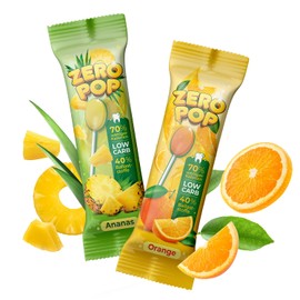 ZERO POP Mix zuckerfrei - Keine Chance für Karies - Low Carb - mit Ballaststoffen - Ananas & Orange - 40 Stk x 7,5g