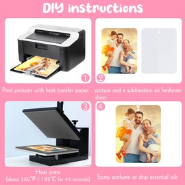 MIAHART 30 Pieces Sublimation Air Freshener Blanks with Bags, DIY Sublimation Air Freshener Sheets Scented Hanging Felt Heat Transfer Air Freshener for Car Home Interior Decor