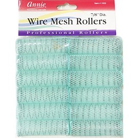 Annie- Wire Mesh Rollers #1023 - (12) Count - Green Medium - 7/8 Inch (2 Pack)