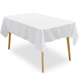 Mantel para Mesa De Banquetes De 305x145 CM Mantel Rectangular De Color Sólido Lavable A Máquina Mantel Moderno Resistente Al Polvo Manteles De Poliéster para La Hogar Cocina Comedor Fiesta (Blanco)