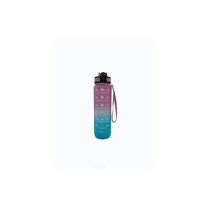 AquaLife Time marked, motivational 1L water bottle, leakproof sports water
