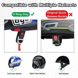 Healvaluefit Helmet Quick Release Buckle Kit, Stainless Steel Ratcheted Helmet Adapter Chin Strap Up to 1", All Metal Motorcycle Helmet Accessories, Compatible with Half, 3/4, Full Face Helmet (Black)