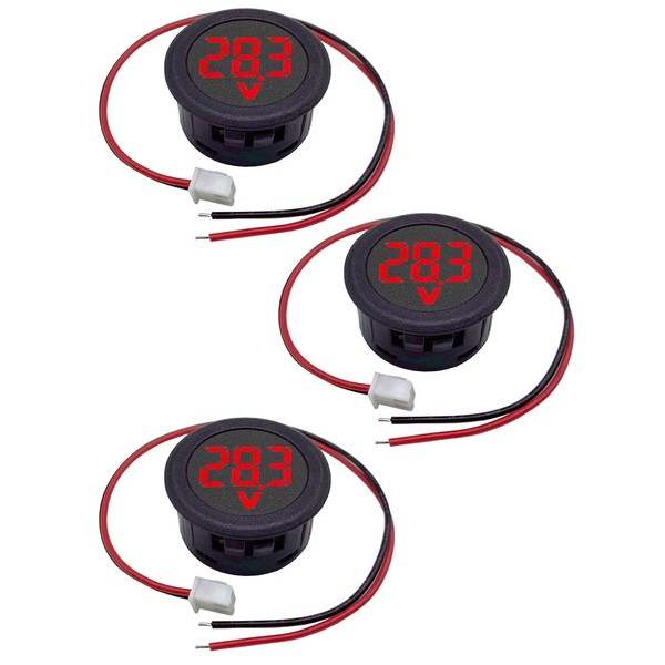 VOKTTA 3 x Digital Voltmeter DC 4-100 V, 2 Wires