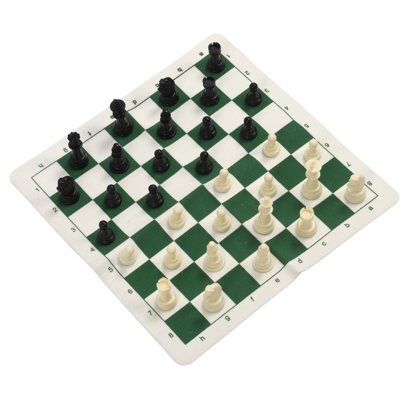 Chess Checkers Set PP Chess Pieces PU Imitation Leather Chess