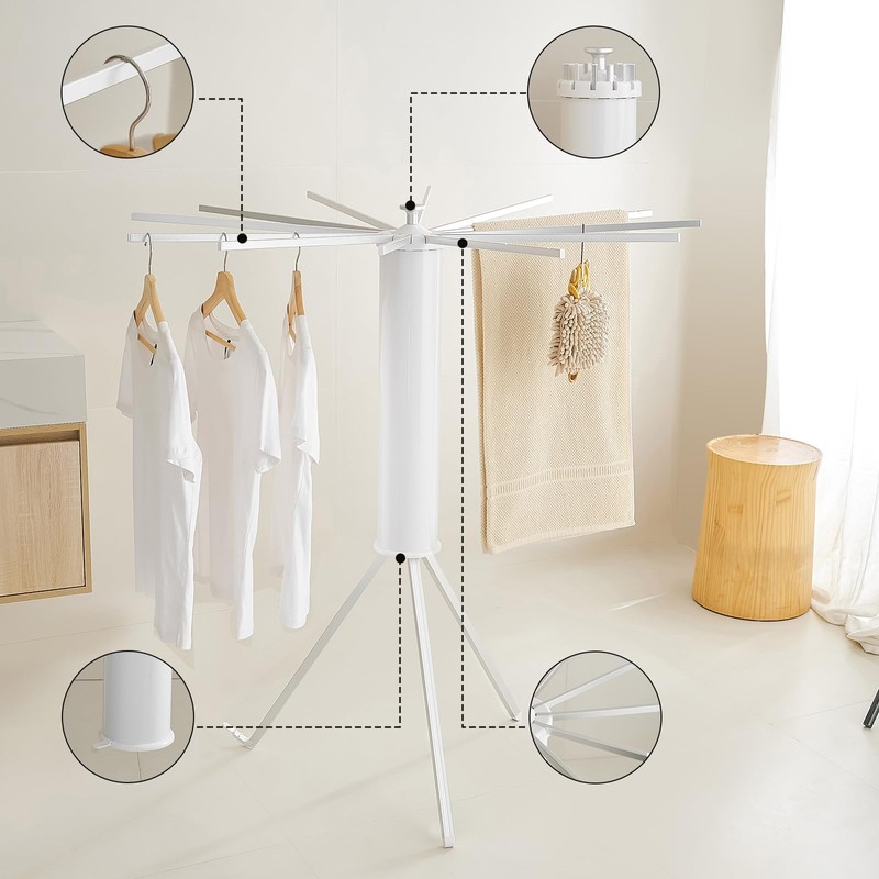 JOOM Tripod Clothes Drying Rack, Garment Rack Portable and Foldable