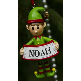 Boxer Gifts Noah Elf Christmas Tree Decoration | Xmas Bauble Ornament Gift | One for The Whole Family, Ceramic, Multi-Colour, 8 x 4.5 x 2 cm