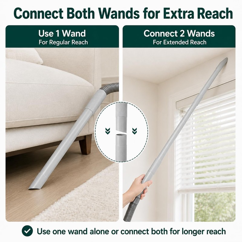 2 Pack 224006 Heavy Duty Vacuum Extension Wand Compatible with