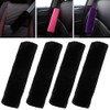 4 Pack Car Seat Belt Pads Shoulder Cover Baby Safety Belt Protector with Velcro Adjustable Soft Plush Shoulder Strap Protect Neck and Shoulder (Black)