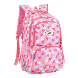 Bansusu Geometric Print Kids Backpack for Girls Boys School Bag Bookbags