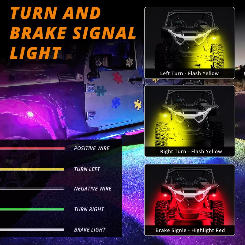 KEEPDSGN 10 Pods RGB LED Rock Lights Kit Underbody Neon