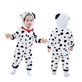 Doladola Baby Playsuit Animal Jumpsuit Pyjamas Flannel Spring Romper Pyjamas Clothing Cartoon Animal Jumpsuit for Baby Girls and Boys, Dalmatian