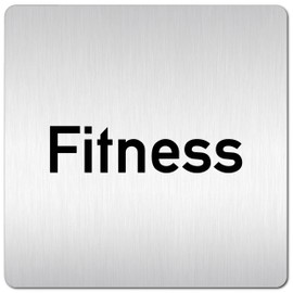 Türschilder24 XXL Door Sign 125 x 125 mm (W) Fitness 1.5 mm Aluminium Solid Material 100% Made in Germany