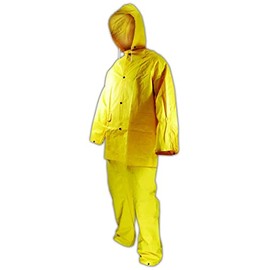 MAGID 3014 RainMaster 3-Piece PVC Vinyl Coated Disposable Rain Suit, Small, Yellow