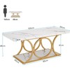 Tribesigns 47.24" Modern Coffee Table with Geometric Metal Legs and