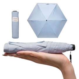 極薄 フラット スリム 折りたたみ傘 日傘 軽い コンパクト 手動開閉 折り畳み傘 軽量 146g UPF50+ 遮熱 遮光 UVカット コンパクト 折り畳み傘 89cm UVカット 抗風 ポケットサイズ ミニ傘 小さい 軽量 紫外線カット 超撥水 レディース F-SEASONS M52 （スカイブルー）
