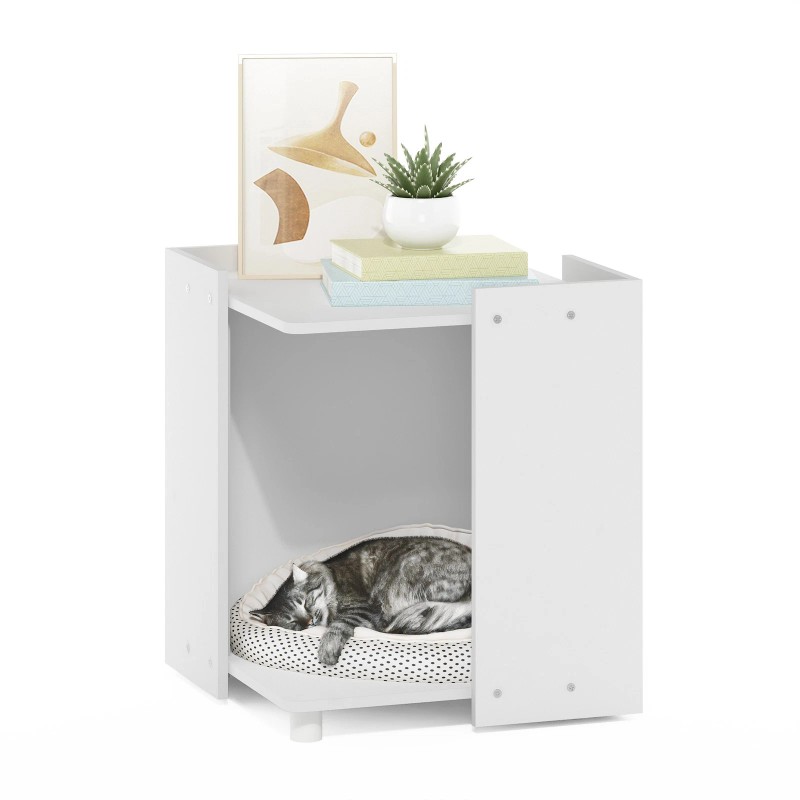 Furinno Peli Litter Box Enclosure in Solid White