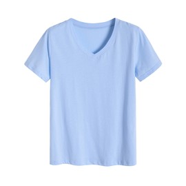 Latuza Women's Cotton Pajamas Set Tops and Capri Pants Sleepwear 4X LightBlue