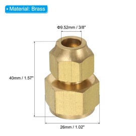 PATIKIL Brass Pipe Fitting, 1/2" G Female x 3/8" Flare Male Reducer Adapter SAE 45 Degree Brass Flare Pipe Extension Connector with Nut for Air Conditioner Gas Line Refrigeration HVAC