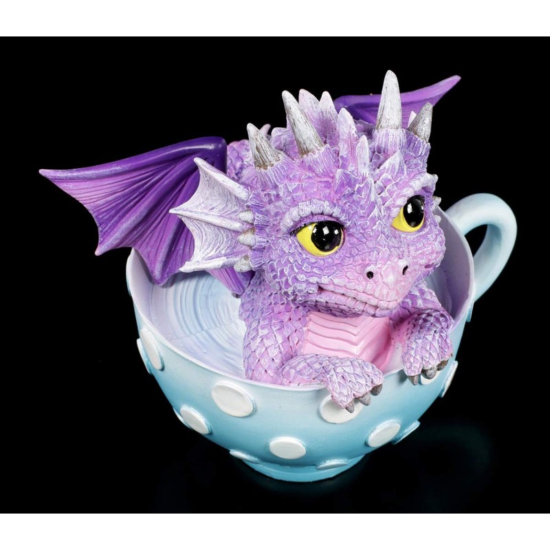 Fantasy Dragon Figurine Sitting in a Cup - Cutieling in