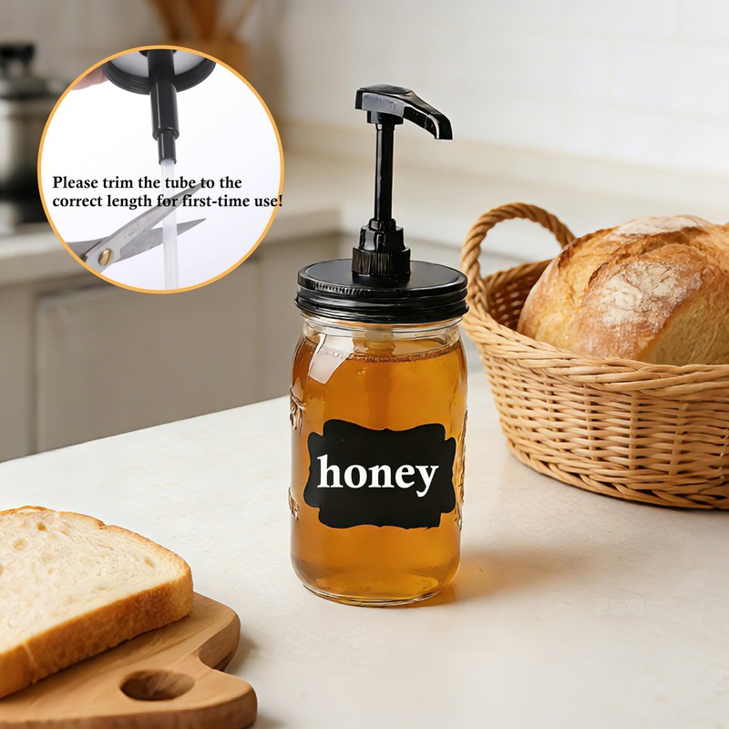 Wide Mouth Mason Jar Pump Dispenser Lid for Syrup Sauce