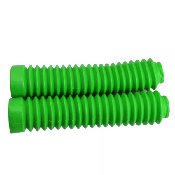 Unbranded 2pc Green Motorcycle Rubber Front Fork Cover Protector Gaiters
