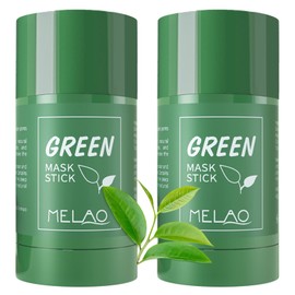 2 Pack Green Tea Mask Stick, Blackhead Remover with Green Tea Extract, Deep Pore Cleansing, Green Clay Mask For Face Moisturizing, Purifying, Reduce Blackheads for All Skin Types of Men and Women