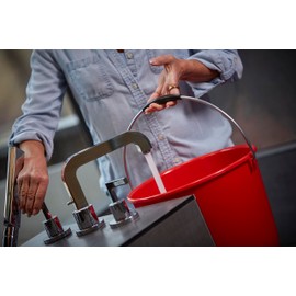 Consolidated Plastics 15 Liter Food Safe Bucket with Metal Handle, Swiss Made, Sturdy & Easy to Clean (Red)