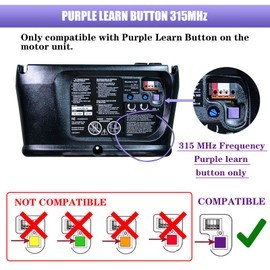 2 Pack Purple Learn Button Garage Door Remote 315MHz Compatible with LiftMaster 371LM 373LM Craftsman 139.53753 139.53985D Chamberlain 950CD Opener