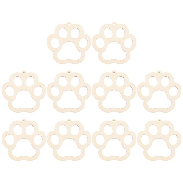 Operitacx 10 Sets Paw Shaped Wooden Cutouts Dog Cat Claws