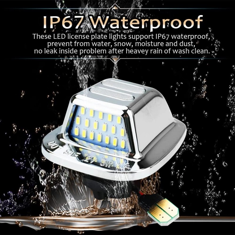 D-lumina LED Chrome Red OLED License Plate Light for 1988-1998