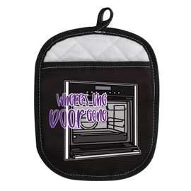 WCGXKO Funny Oven Pads Pot Holder with Pocket for Baker Where's The Door Gone Baking Gift (Door Gone CA)
