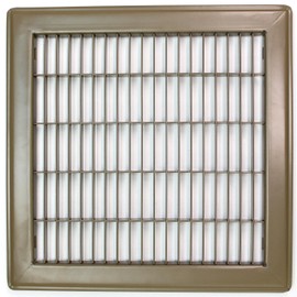HVAC Premium 12" X 10" Heavy Duty Floor Grille - Fixed Blades Air Grill - Brown [Outer Dimensions: 13.75 X 11.75]