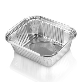 CHEF ROYALE 50 x Aluminium Foil Containers with Lids - Size No 1 - Foil Food Storage containers - Disposable Trays Containers - Ideal for Baking, Cooking & Meal Prep and Takeaway