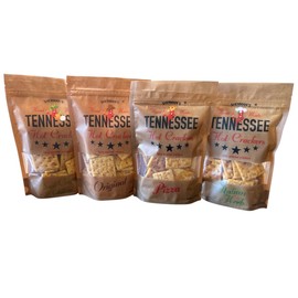 Sherman's Tennessee Hot Crackers, Spicy Snack Cracker Variety Pack, (4 Pack, 4 flavors - Original, Pizza, Italian Herb, and Sour Cream & Onion)