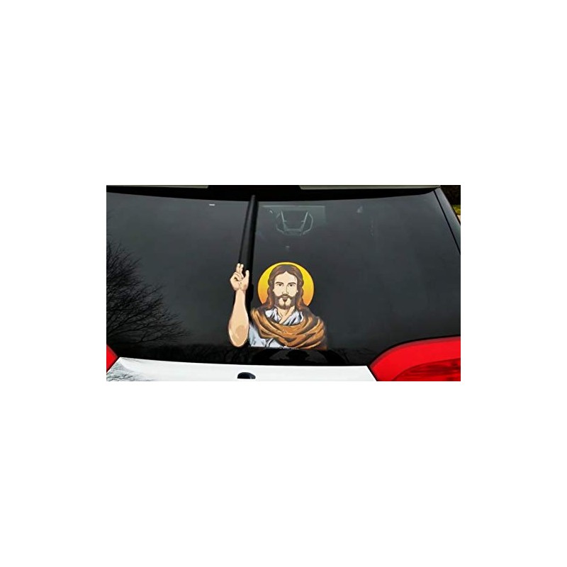 Jesus Christ Blessing Waving WiperTag with Decal attach to Rear